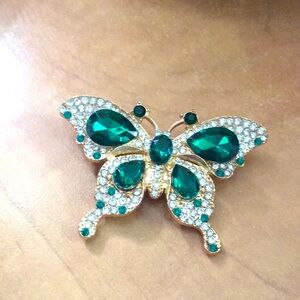 Green Butterfly Broach